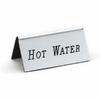 Cal-Mil 228-3-010 3in x 1.5"H Silver "Hot Water" Beverage Tent Sign - 1dz 