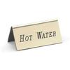 Cal-Mil 228-3-011 3in x 1.5"H Gold "Hot Water" Beverage Tent Sign - 1dz 