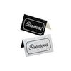 Cal-Mil 273-10 5in x 3"H Silver/Black Plastic Countertop "Reserved" Sign 