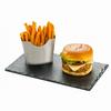 Cal-Mil 1522-712-65M 12in x 7in Black Melamine Rectangular Serving Board - 6 Each 