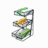 Cal-Mil 1235-TEA Glacier 7.5in x 14.5in 3-Tier Black Wire Tea Center 