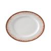 Yanco China PR-212 Porto 12in x 9.5in Porcelain White & Brown Oval Plate - 1dz 