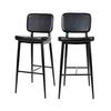 Flash Furniture AY-S01-BK-GG Kenzie Iron Frame Black Upholstered Barstool - Set of 2 