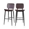 Flash Furniture AY-S01-BR-GG Kenzie Iron Frame Brown Upholstered Barstool - Set of 2 