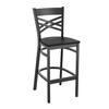 Flash Furniture XU-6F8BXBK-BAR-BLKW-GG Hercules Black Metal X Back Barstool with Black Wood Seat 