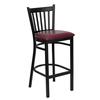 Flash Furniture XU-DG-6R6B-VRT-BAR-BURV-GG Hercules Black Vertical Back Barstool with Burgundy Vinyl Seat 