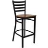 Flash Furniture XU-DG697BLAD-BAR-CHWY-GG Hercules Black Ladder Back Barstool with Cherry Wood Seat 