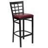 Flash Furniture XU-DG6R7BWIN-BAR-BURV-GG Hercules Black Window Back Barstool with Burgundy Vinyl Seat 