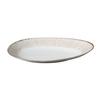 Yanco China LE-313 Legna White & Brown Porcelain 13.75inx 8.25"Coupe Plate-1dz 