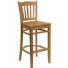 Flash Furniture XU-DGW0008BARVRT-NAT-GG Hercules Barstool with Natural Wood Vertical Back & Seat 
