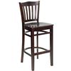 Flash Furniture XU-DGW0008BARVRT-WAL-GG Hercules Barstool with Walnut Wood Vertical Back & Seat 