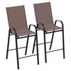 Flash Furniture 2-JJ-092H-B-GG Brazos Patio Barstool with Brown Back & Seat - Set of 2 