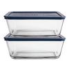 Anchor Hocking 13174L20 Premium Square Glass Food Storage Set - 4 Pieces 