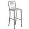 Flash Furniture CH-61200-30-SIL-GG 30"H Silver Vertical Slat Back Metal Bar Stool 
