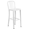 Flash Furniture CH-61200-30-WH-GG 30"H White Vertical Slat Back Metal Bar Stool 