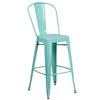 Flash Furniture ET-3534-30-MINT-GG 30"H Mint Curved Slat Back Metal Barstool 