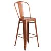 Flash Furniture ET-3534-30-POC-GG 30"H Copper Curved Slat Back Metal Barstool 