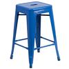 Flash Furniture CH-31320-24-BL-GG 24"H Backless Blue Metal Counter Height Barstool 