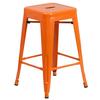 Flash Furniture CH-31320-24-OR-GG 24"H Backless Orange Metal Counter Height Barstool 