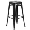 Flash Furniture CH-31320-30-BK-GG 30"H Backless Black Metal Barstool 