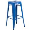 Flash Furniture CH-31320-30-BL-GG 30"H Backless Blue Metal Barstool 