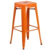 Flash Furniture CH-31320-30-OR-GG 30"H Backless Orange Metal Barstool 
