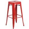 Flash Furniture CH-31320-30-RED-GG 30"H Backless Red Metal Barstool 