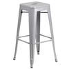 Flash Furniture CH-31320-30-SIL-GG 30"H Backless Silver Metal Barstool 