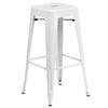 Flash Furniture CH-31320-30-WH-GG 30"H Backless White Metal Barstool 