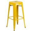 Flash Furniture CH-31320-30-YL-GG 30"H Backless Yellow Metal Barstool 