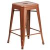 Flash Furniture ET-BT3503-24-POC-GG 24"H Copper Stackable Backless Metal Barstool 