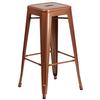 Flash Furniture ET-BT3503-30-POC-GG 30"H Copper Stackable Backless Metal Barstool 