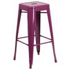 Flash Furniture ET-BT3503-30-PUR-GG 30"H Purple Stackable Backless Metal Barstool 
