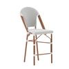 Flash Furniture SDA-AD642001-F-CS-WHGY-NAT-GG Lourdes 26"H White/Gray & Bamboo Finish French Bistro Stool 