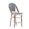 Flash Furniture SDA-AD642001-F-CS-WHNVY-NAT-GG Lourdes 26"H White/Navy & Bamboo Finish French Bistro Stool 