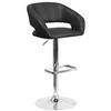 Flash Furniture CH-122070-BK-GG Contemporary Rounded Mid-Back Black Vinyl Swivel Bar Stool 