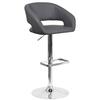 Flash Furniture CH-122070-GY-GG Contemporary Rounded Mid-Back Gray Vinyl Swivel Bar Stool 
