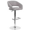 Flash Furniture CH-122070-GYFAB-GG Contemporary Rounded Mid-Back Gray Fabric Swivel Bar Stool 