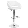 Flash Furniture CH-122070-WH-GG Contemporary Rounded Mid-Back White Vinyl Swivel Bar Stool 