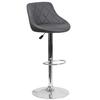 Flash Furniture CH-82028A-GY-GG Contemporary Gray Vinyl Bucket Seat Swivel Bar Stool 