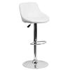 Flash Furniture CH-82028A-WH-GG Contemporary White Vinyl Bucket Seat Swivel Bar Stool 