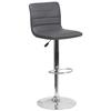 Flash Furniture CH-92023-1-GY-GG Contemporary Gray Vinyl Lined Mid-Back Swivel Bar Stool 