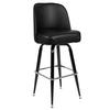 Flash Furniture XU-F-125-GG Black Metal Mid-Back Barstool with Vinyl Swivel Bucket Seat 