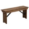 Flash Furniture XA-B-40X12-GG Hercules 40in x 12in Solid Pine Folding Rustic Farm Bench 