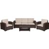 Flash Furniture DAD-SF-113R-CBN-GG Chair, Sofa & Table Set with All-Weather Faux Rattam Frame 