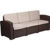 Flash Furniture DAD-SF1-3-GG 78.5in x 28in All-Weather Outdoor Sofa with Resin Frame 