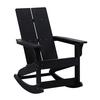 Flash Furniture JJ-C14709-BK-GG Finn 38in x 29in Black Polystyrene Adirondack Rocking Chair 