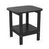 Flash Furniture LE-HMP-1035-1517H-BK-GG Newport 17in x 14.5in Black HDPE 2-Tier Side Table 