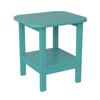 Flash Furniture LE-HMP-1035-1517H-BL-GG Newport 17in x 14.5in Blue HDPE 2-Tier Side Table 
