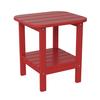 Flash Furniture LE-HMP-1035-1517H-RD-GG Newport 17in x 14.5in Red HDPE 2-Tier Side Table 
